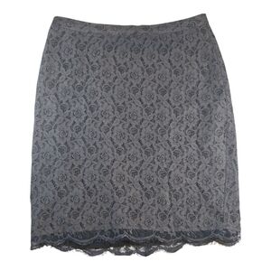 Jacob Gray Pencil Knee-Length Lace  Skirt Size 8